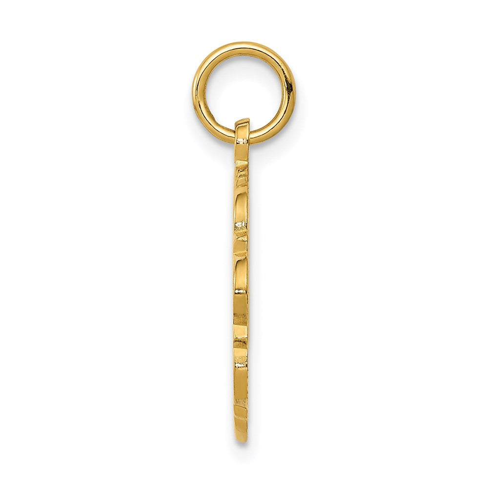 14K Gelbgold Braut-und-Bräutigam-Charm mit texturierter Rückseite