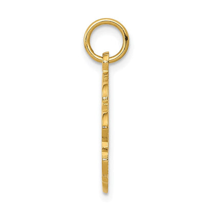 14K Gelbgold Braut-und-Bräutigam-Charm mit texturierter Rückseite
