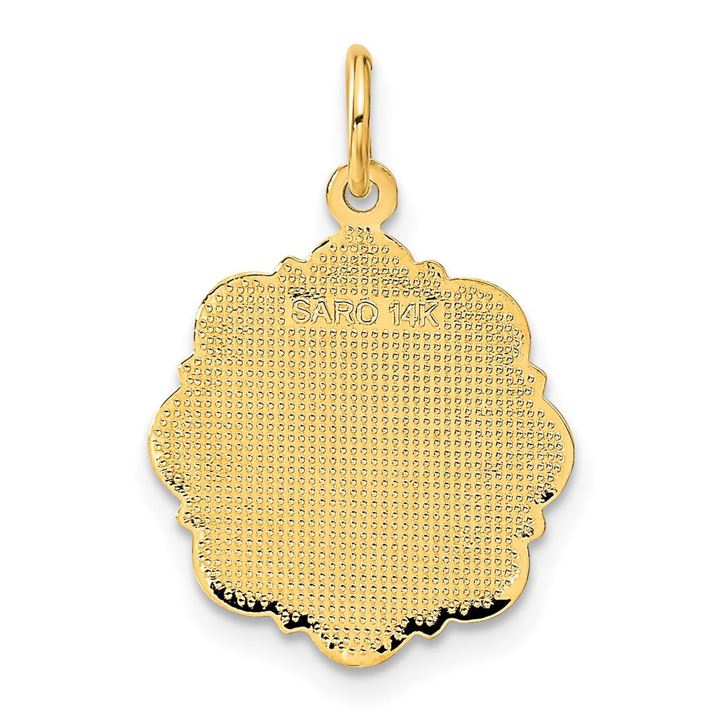 14K Gelbgold Braut-und-Bräutigam-Charm mit texturierter Rückseite