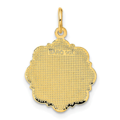14K Gelbgold Braut-und-Bräutigam-Charm mit texturierter Rückseite