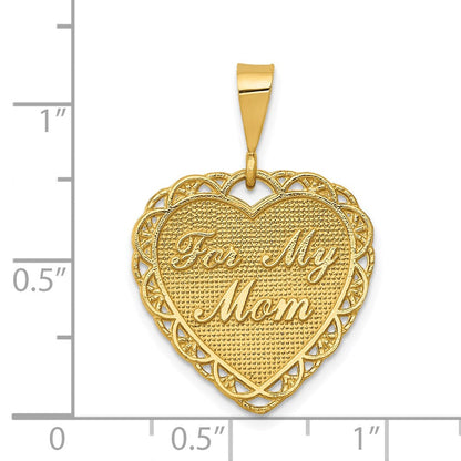 14K Gelbgold wendbarer „FÜR MEINE MAMA“-Charm