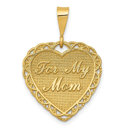 14K Gelbgold wendbarer „FÜR MEINE MAMA“-Charm