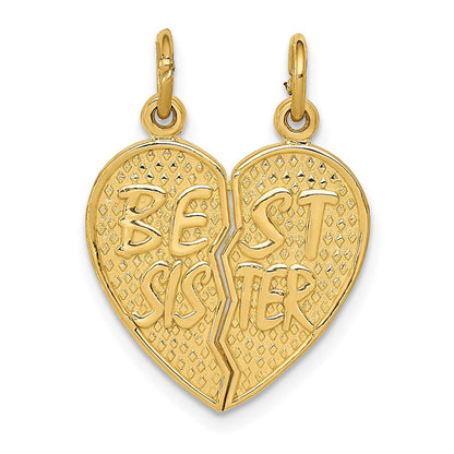 14K Gelbgold Beste-Schwester-Anhänger zum Auseinanderbrechen