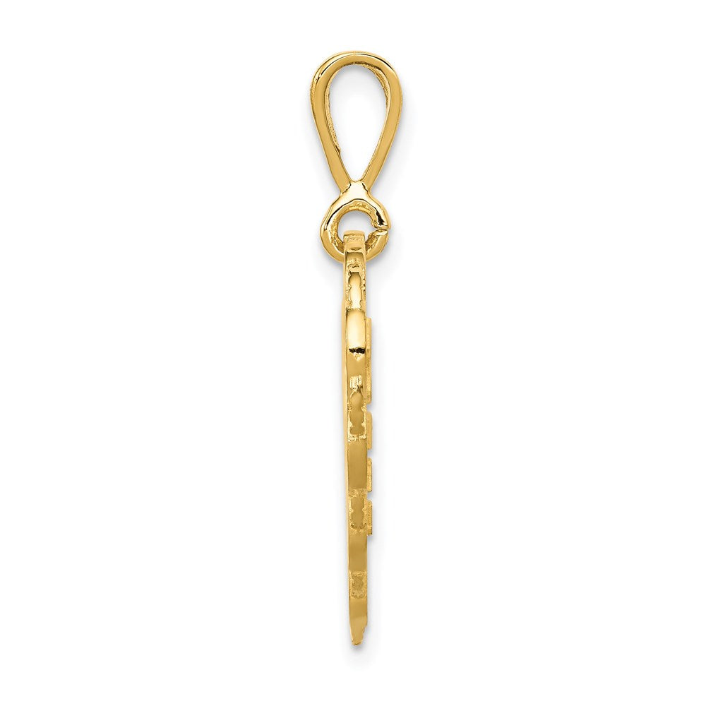14 Karat Gelbgold wendbarer „FÜR MEINE TOCHTER“ Herz-Charm