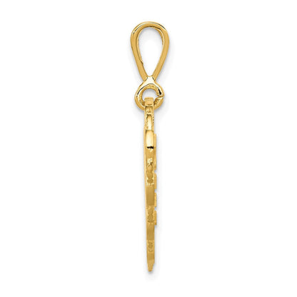 14 Karat Gelbgold wendbarer „FÜR MEINE TOCHTER“ Herz-Charm