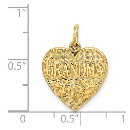 14K Gelbgold GRANDMA Herz-Charm