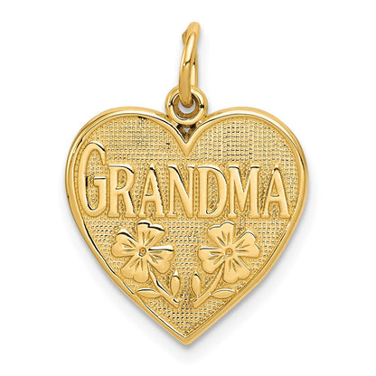 14K Gelbgold GRANDMA Herz-Charm