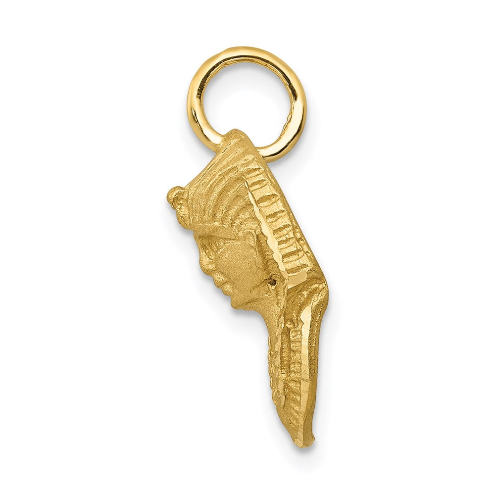 14K Gelbgold Satiniert-Diamantierter König-Tut-Charm