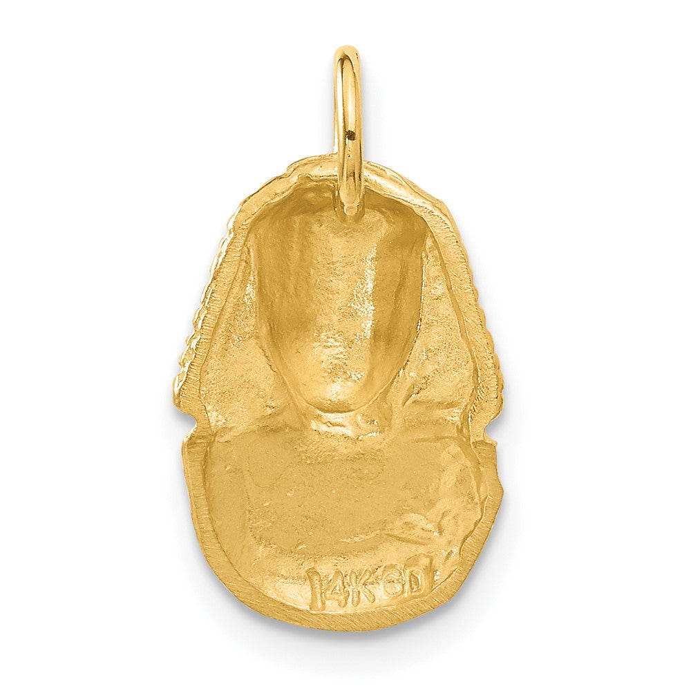 14K Gelbgold Satiniert-Diamantierter König-Tut-Charm