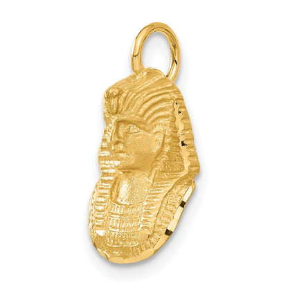 14K Gelbgold Satiniert-Diamantierter König-Tut-Charm