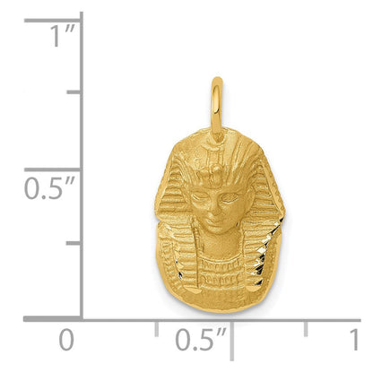 14K Gelbgold Satiniert-Diamantierter König-Tut-Charm