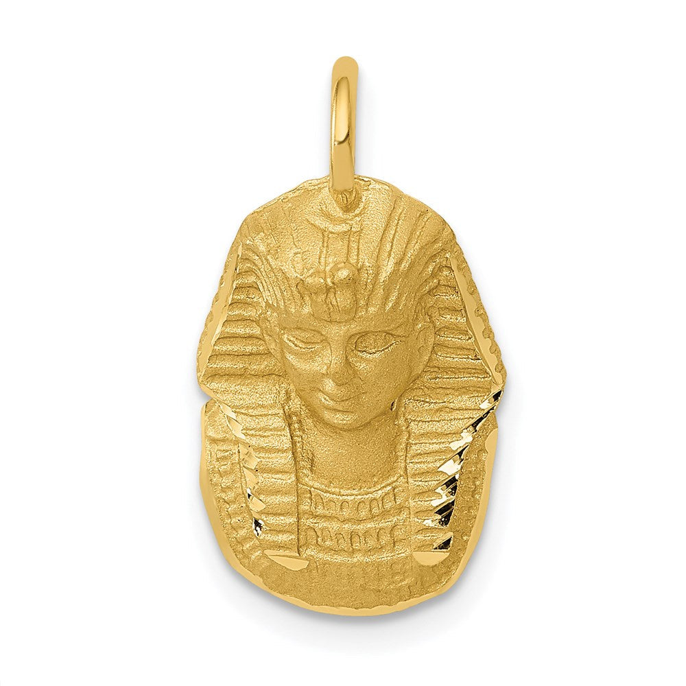14K Gelbgold Satiniert-Diamantierter König-Tut-Charm