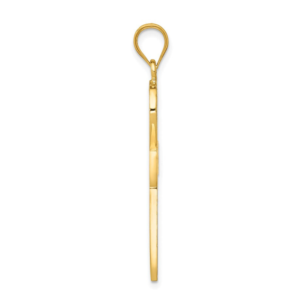 14K Gelbgold Anch-Kreuz-Charm