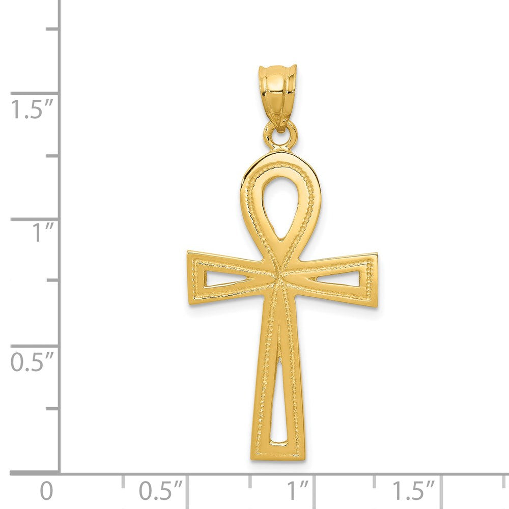 14K Gelbgold Anch-Kreuz-Charm
