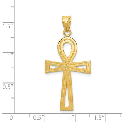 14K Gelbgold Anch-Kreuz-Charm