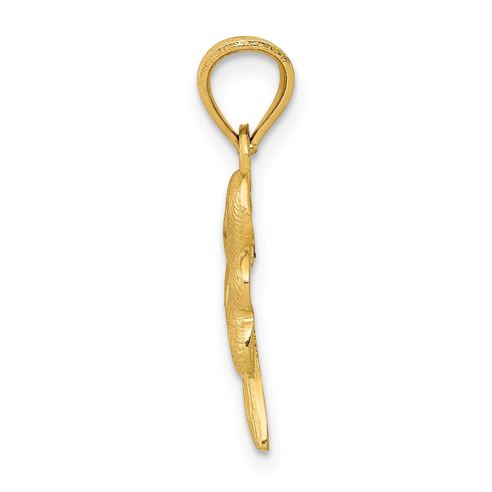 14K Gelbgold Kleeblatt Charm