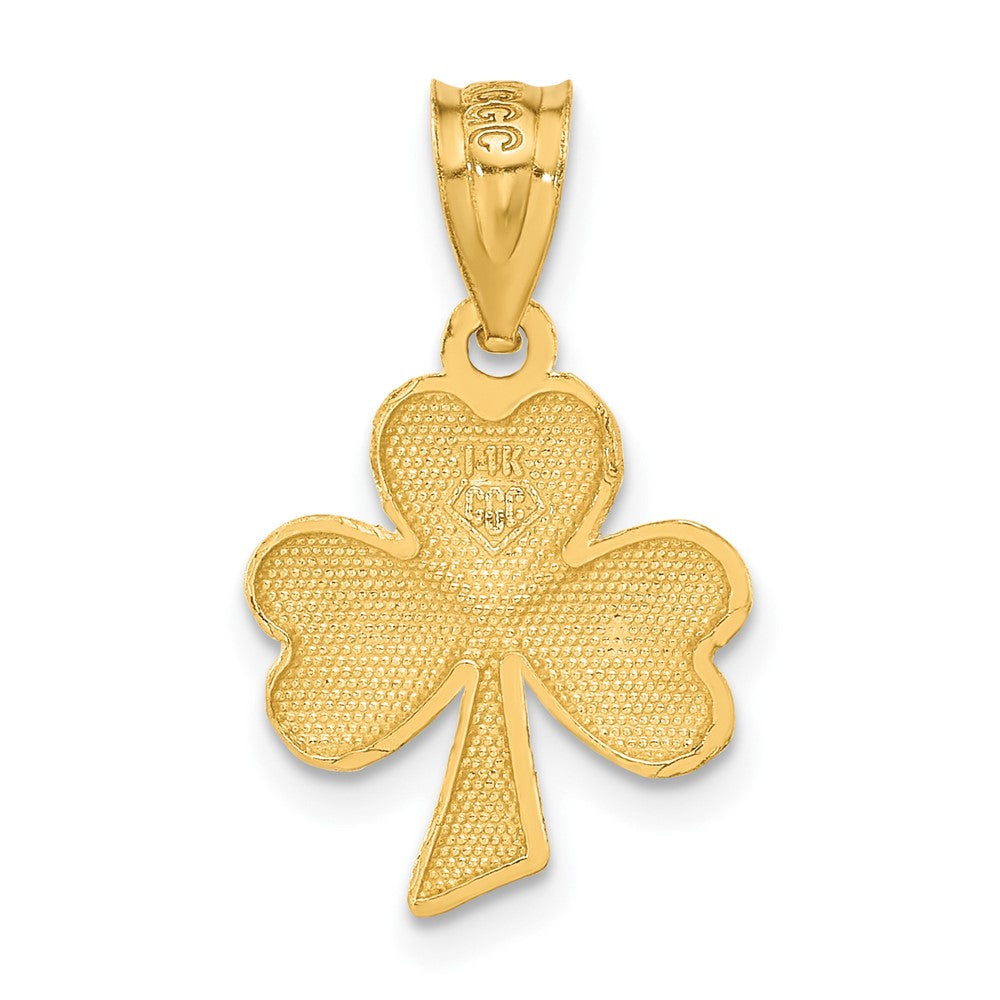 14K Gelbgold Kleeblatt Charm