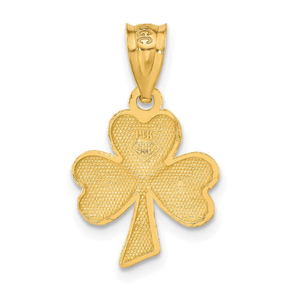 14K Gelbgold Kleeblatt Charm