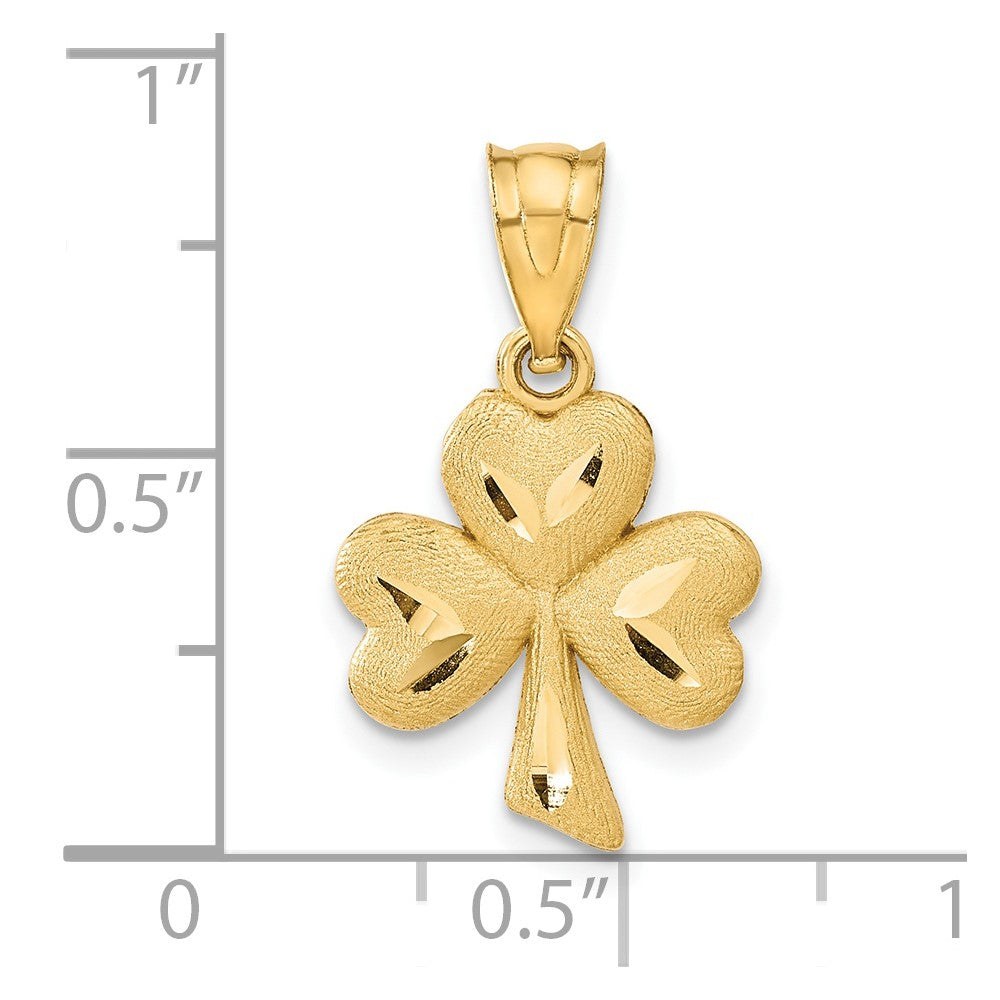 14K Gelbgold Kleeblatt Charm