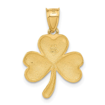 14K Gelbgold Kleeblatt-Charm