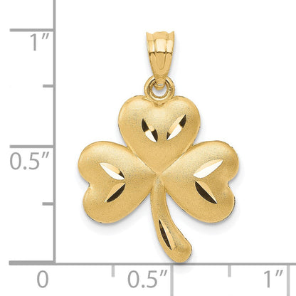 14K Gelbgold Kleeblatt-Charm