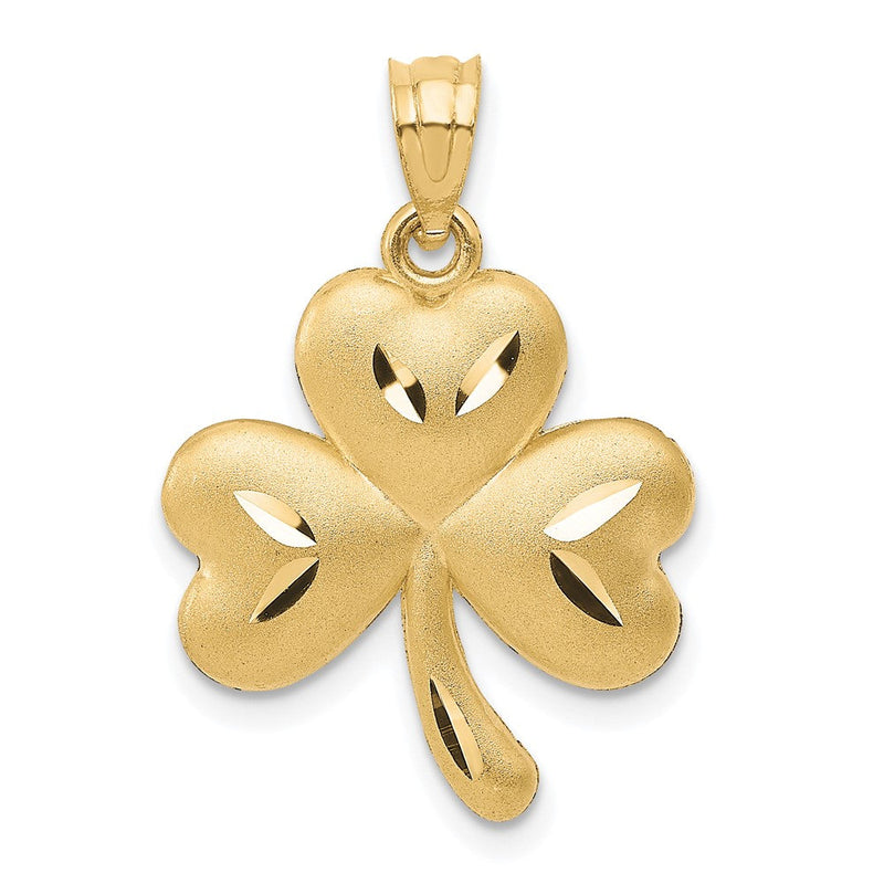 14K Gelbgold Kleeblatt-Charm