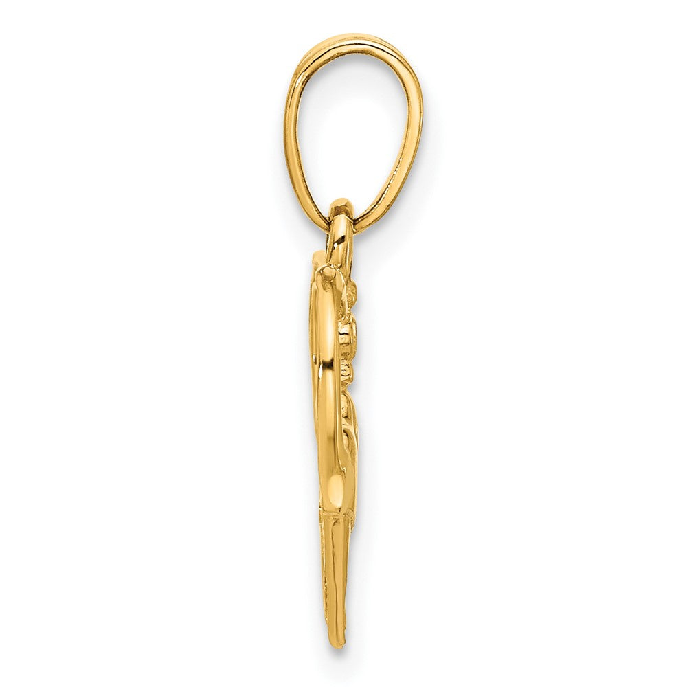 14K Gelbgold Claddagh-Charm