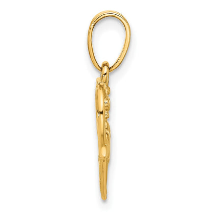 14K Gelbgold Claddagh-Charm