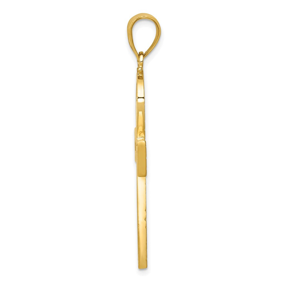 14K Gelbgold Anch-Kreuz Anhänger