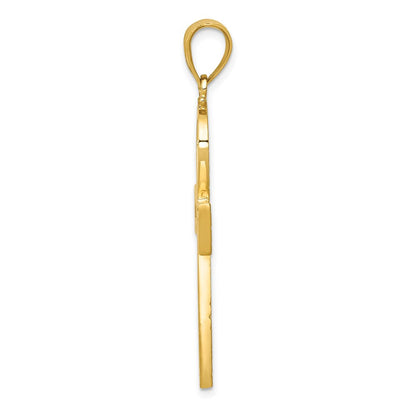 14K Gelbgold Anch-Kreuz Anhänger