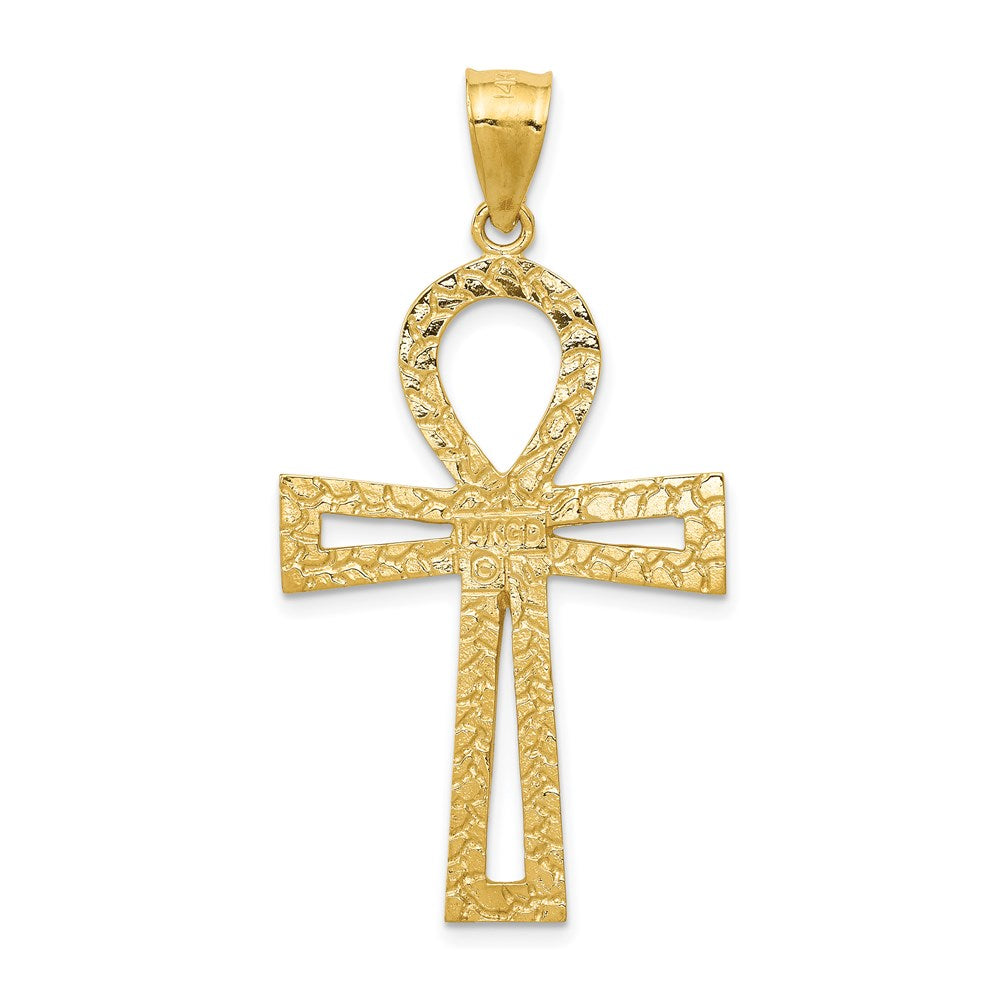 14K Gelbgold Anch-Kreuz Anhänger