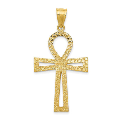 14K Gelbgold Anch-Kreuz Anhänger