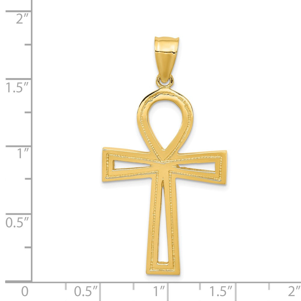 14K Gelbgold Anch-Kreuz Anhänger