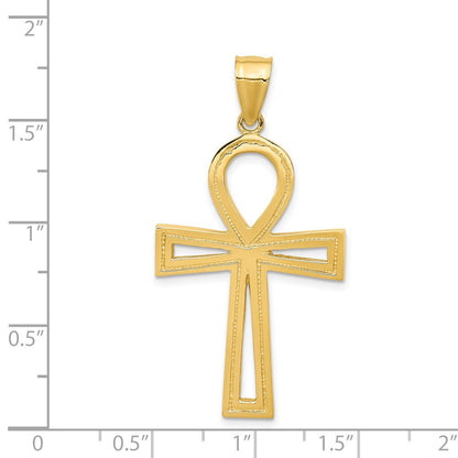 14K Gelbgold Anch-Kreuz Anhänger