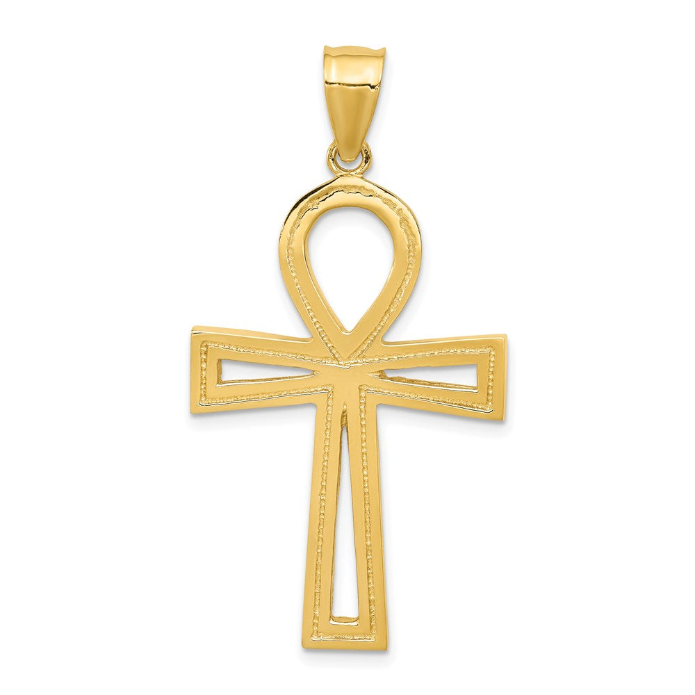 14K Gelbgold Anch-Kreuz Anhänger