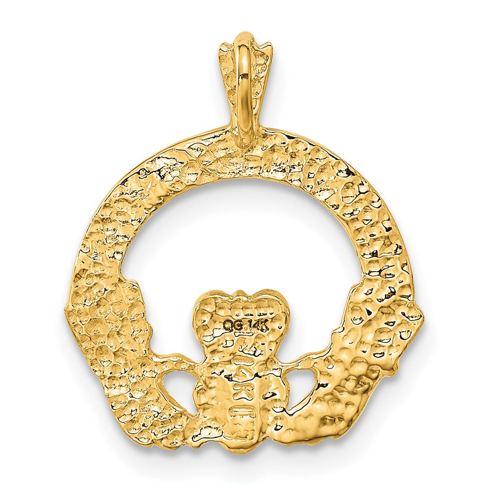 14K Gelbgold Claddagh-Anhänger
