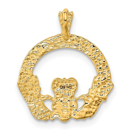 14K Gelbgold Claddagh-Anhänger