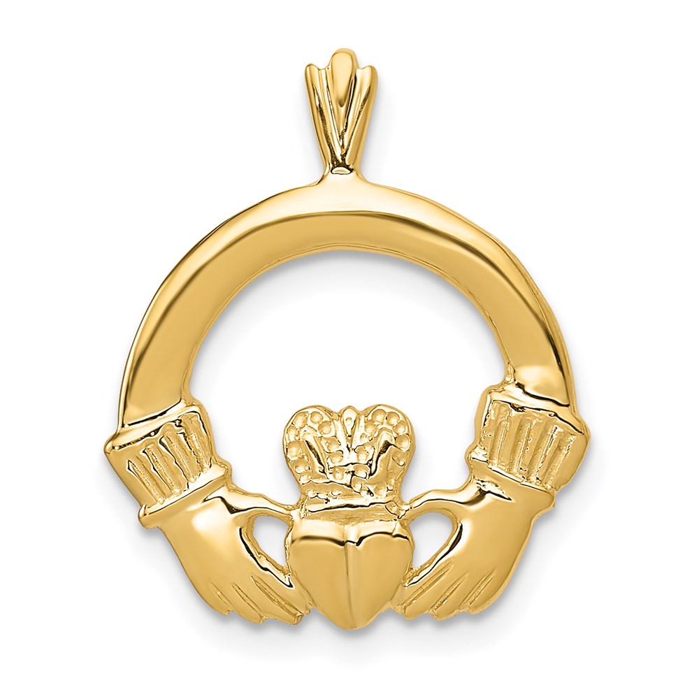 14K Gelbgold Claddagh-Anhänger