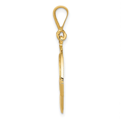 Claddagh-Anhänger aus 14 Karat Gelbgold