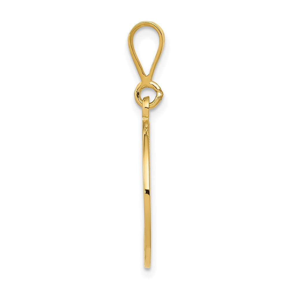 14K Gelbgold Polierter und Strukturierter Freimaurer-Symbol-Anhänger