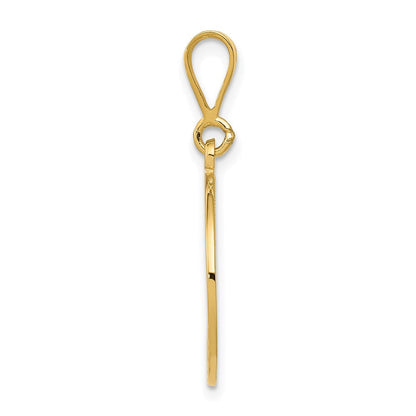 14K Gelbgold Polierter und Strukturierter Freimaurer-Symbol-Anhänger