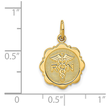 14K Gelbgold RN Registered Nurse Scheiben-Charm