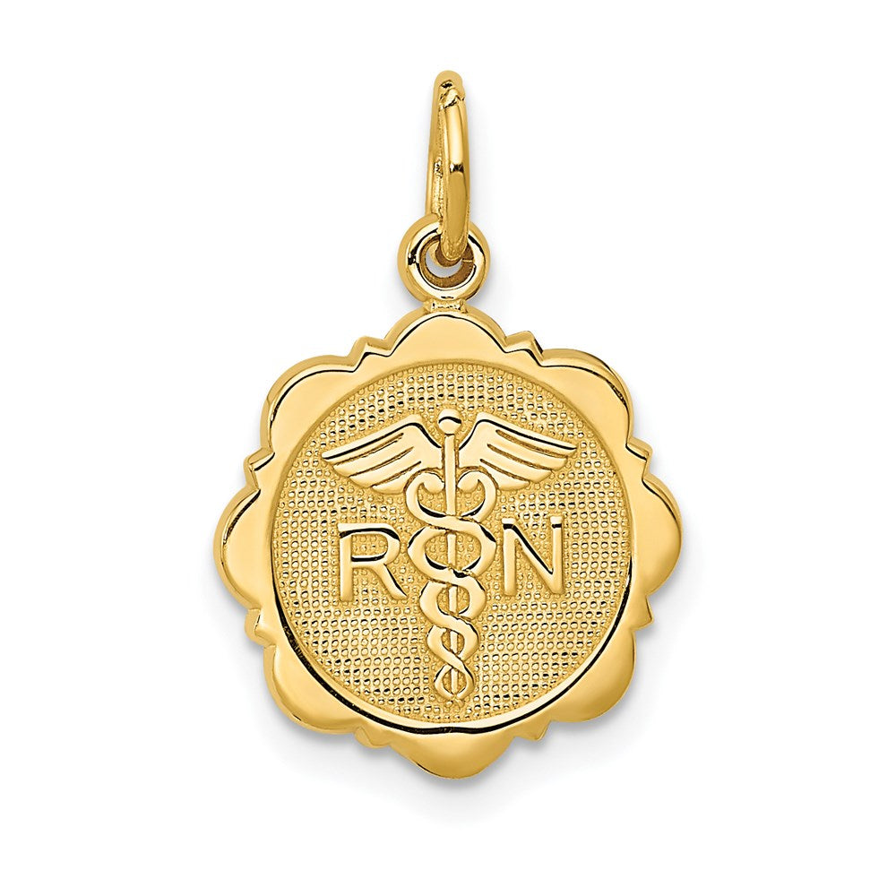 14K Gelbgold RN Registered Nurse Scheiben-Charm