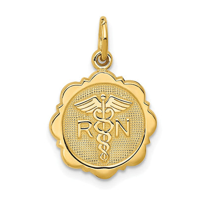 14K Gelbgold RN Registered Nurse Scheiben-Charm
