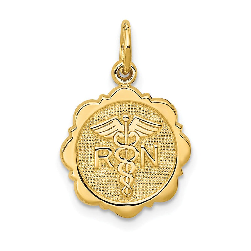14K Gelbgold RN Registered Nurse Scheiben-Charm