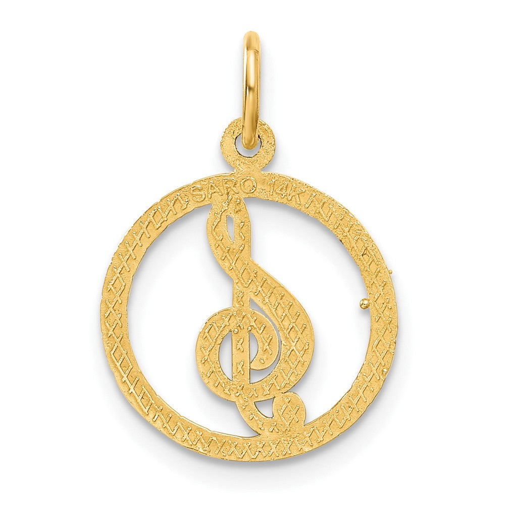 14K Gelbgold Noten Schlüssel Charm
