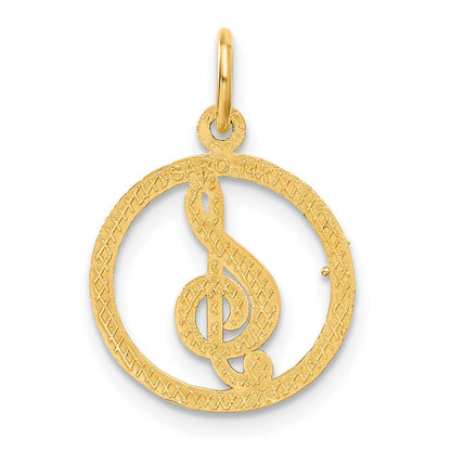 14K Gelbgold Noten Schlüssel Charm