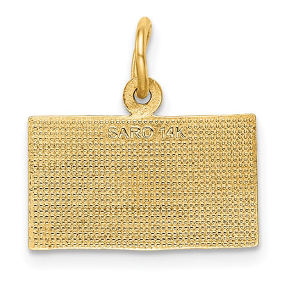 14K Gelbgold "God Bless America" Flaggen-Charm