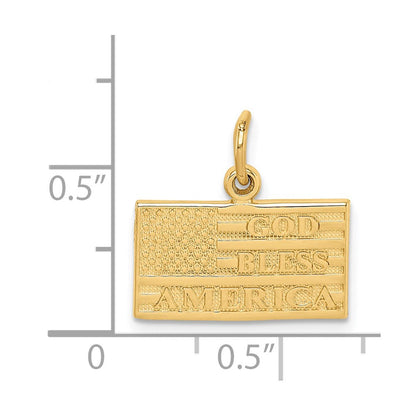 14K Gelbgold "God Bless America" Flaggen-Charm