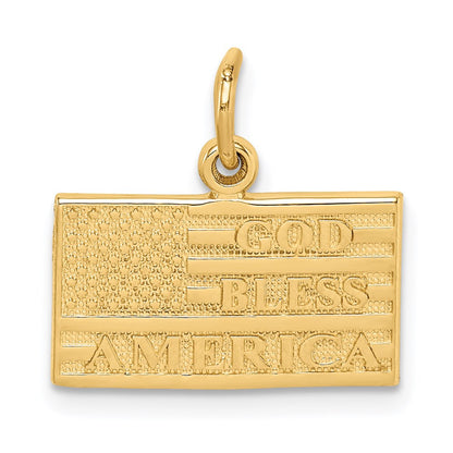 14K Gelbgold "God Bless America" Flaggen-Charm